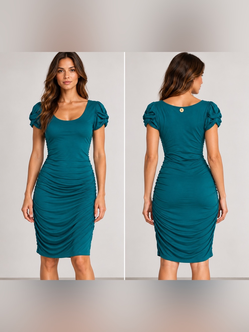Versace Collection Turquoise Blue Body Con Dress IT 40